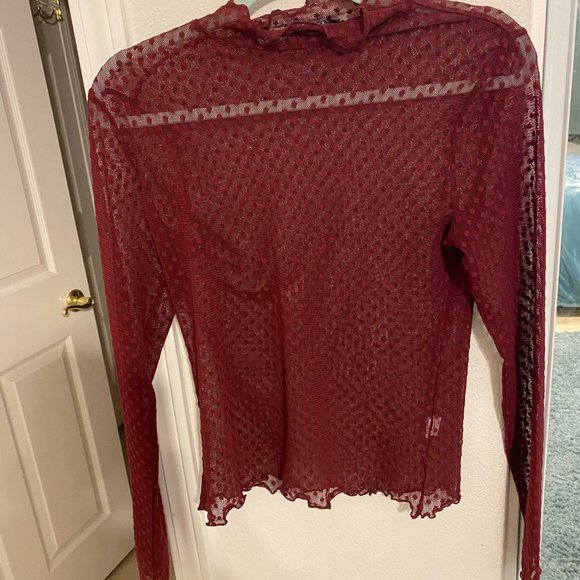 Red mesh turtle neck - Picture 2 of 3